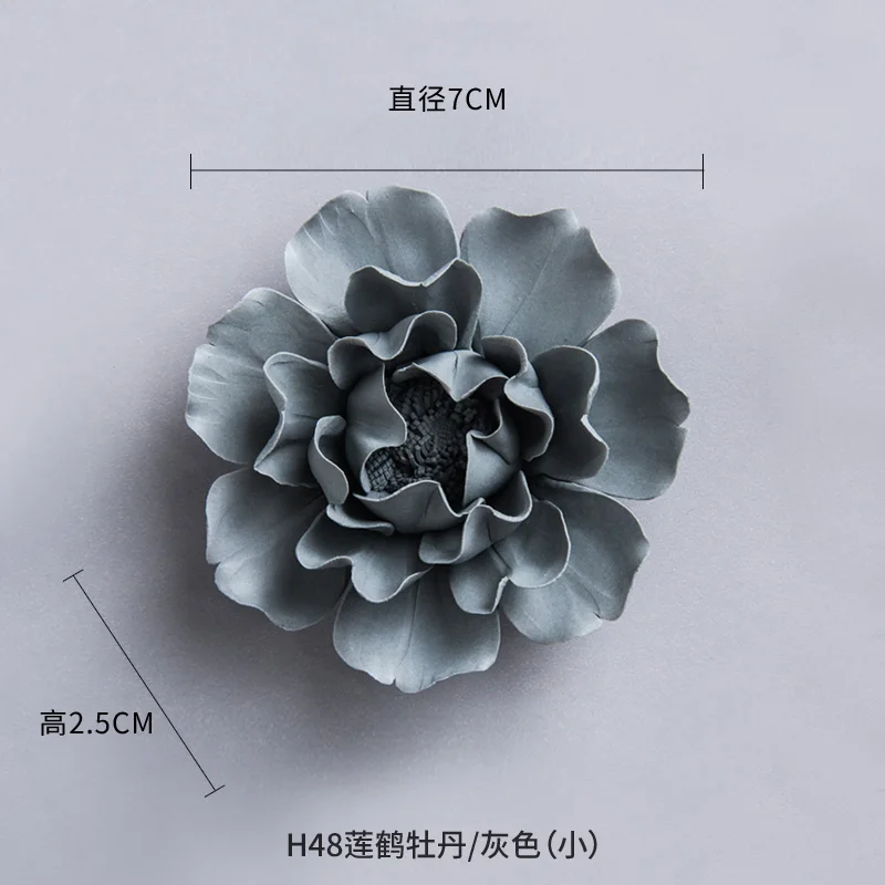 Серые цветы пиона декоративные настенные Цветочные тарелки фарфоровые декоративные тарелки домашний декор для учебы и офиса украшение стен комнаты - Цвет: F