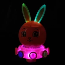 Флеш милый кролик, пластиковые электрические Домашние животные, универсальное колесо, вращающиеся послушные кролики, музыкальные огни, детские игрушки, подарки, детские игрушки