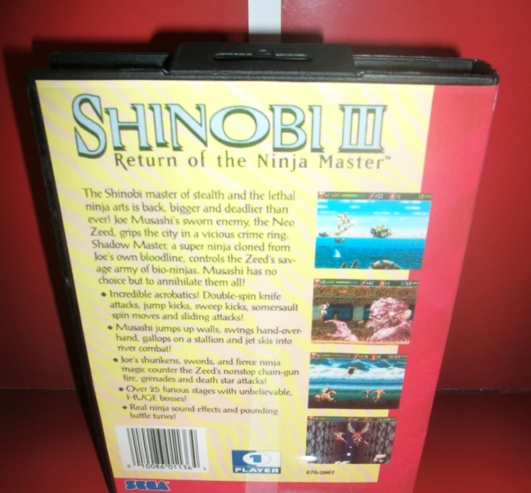 Shinobi 3 возврат чехла ниндзя мастер США с коробкой и руководством для Sega Megadrive Genesis