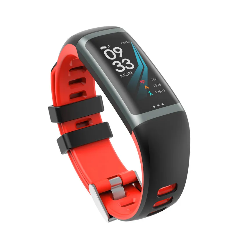 Умный Браслет IP67 Водонепроницаемый сердечный ритм кровяное давление кислород Фитнес браслет Мульти спортивный режим умный наручный браслет для часов - Цвет: Красный