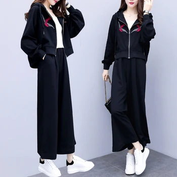 

Plus Size 5xl Two Piece Set Tracksuit Women Embroidery Ensemble Femme Survetement Chic Year-old Female Costume Conjunto Feminino