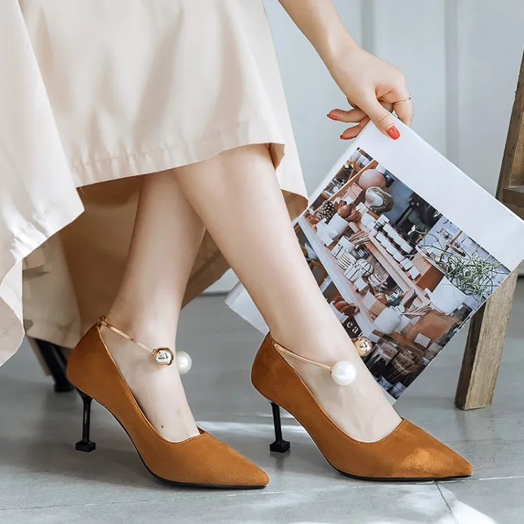 

Big Size 11 12 13 14 15 16 ladies high heels women shoes woman pumps Pearl cat heels, pointed stilettos and high heels