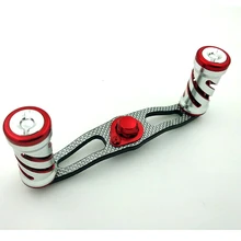 DIY Серебристая углеродная рукоятка для рыболовной катушки+ металлические ручки