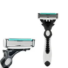 3 шт. Для мужчин бритья волос лезвие 6 слоев бритва руководство Нержавеющая сталь бритья волос Лезвие безопасности традиционный классический