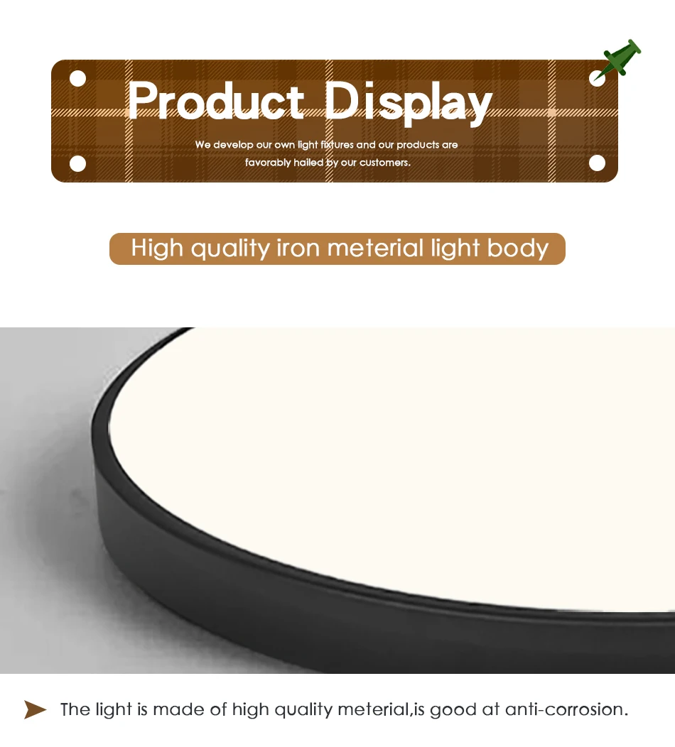 LED Ceiling Light Ultra-thin 5CM LED Mordern Simple Lamp Black White Round Square for Living Room Bedroom Foyer Dinning Room