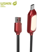 WSKEN USB type-c кабель для samsung s8 note8 USB c устройства Магнитный светильник Быстрая зарядка кабель для мобильного телефона светодиодный светильник 2 м