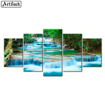 

5 fight waterfall icon diamond painting landscape full square drill diy 5d mosaic handmade art rhinestone stickers home decor