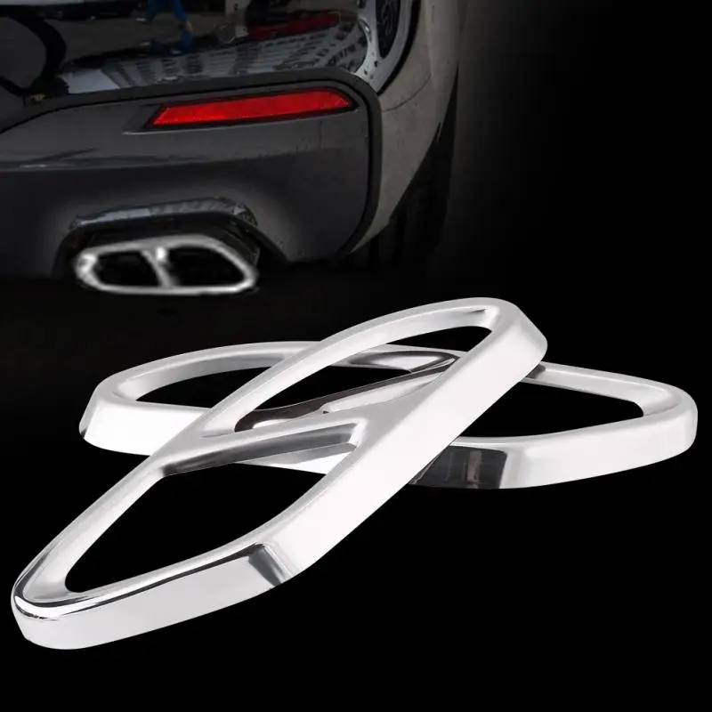 1 Pair Exhaust Tail Pipe Cover Trims Silver for Mercedes Benz GLC C E-Class C207 Coupe 14-17 Exhaust Pipe Cover Color : Black 