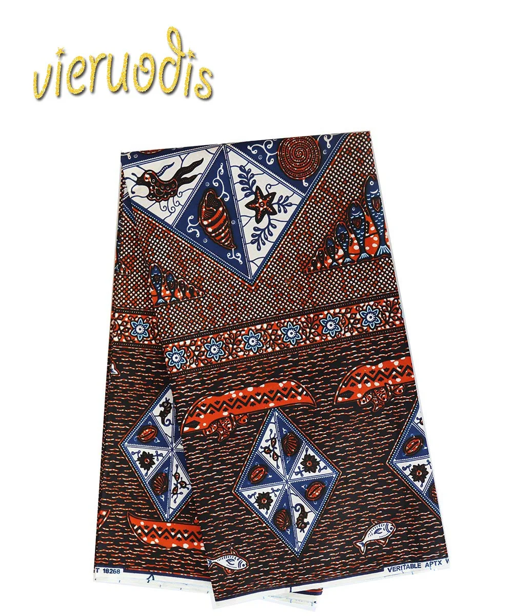 

6 Yards African Wax Prints Fabric Wax Hollandais 100% Cotton Fabrics Material Dashiki Printed Real Floral for Dress A000260