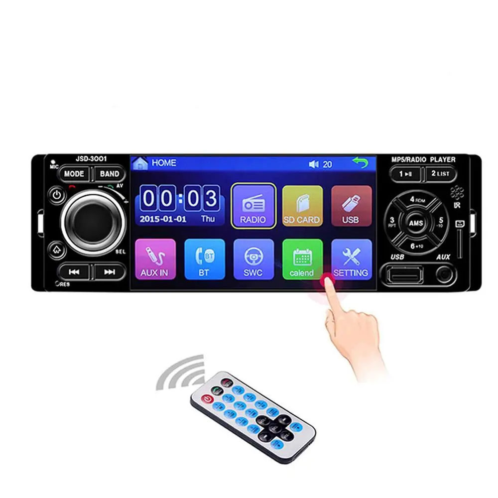 

Radio Cassette Player Car Radio 1 Din 4.1 Inch Touch Screen Auto Audio Mirror Link Car Stereo Bluetooth USB Multimedia Car Auto