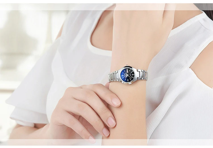 Пара часов 2018 бренд качество кварцевые наручные часы сталь водопроницаемые светящиеся часы для мужчин для женщин часы алмаз черный