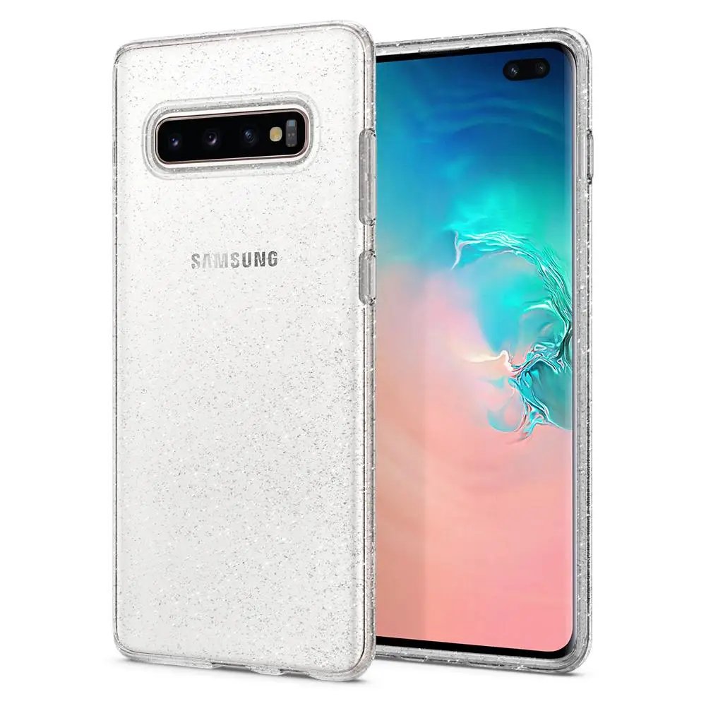 Acheter 100% Original SPIGEN série de cristaux liquides clair et paillettes souple Durable étuis pour samsung Galaxy S10 Plus S10 + S10E