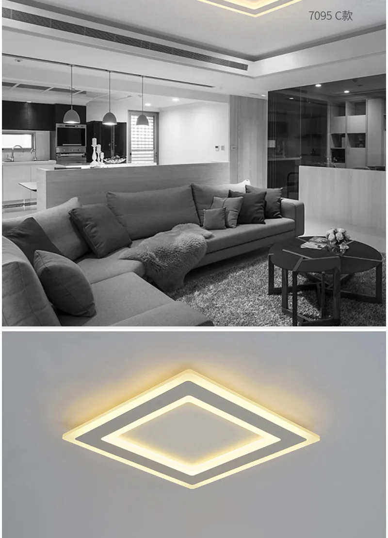 Wooights современные светодиодные потолочные лампы для гостиной спальни Abajur Luminarias lustre de plafond 110V 220V прямоугольная потолочная лампа