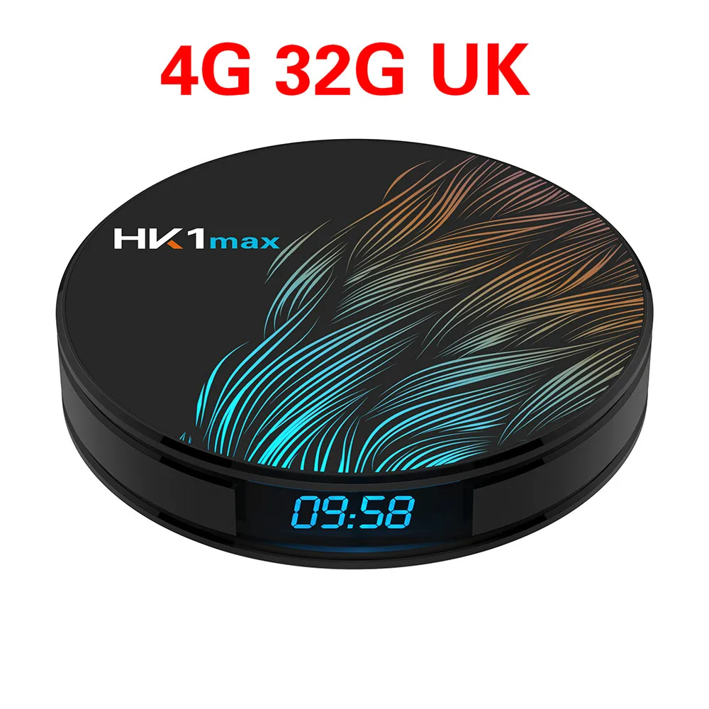 HK1MAX Android 9,0 Smart tv Box 2,4G/5G Wifi RK3328 четырехъядерный BT 4,0 телеприставка 3D 4K 1080P медиаплеер спутниковый ресивер коробка - Цвет: 4G 32G UK
