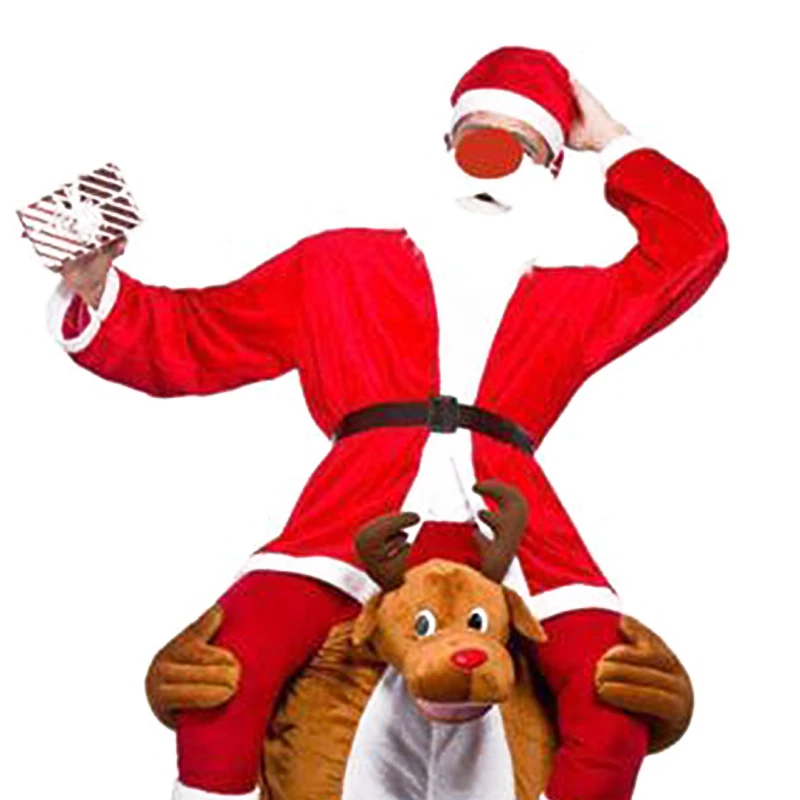 New Hot Shoulder Ride On Mascot Costume Piggy Back Party Fancy Dress Carry Costume (Wolf / Grey)