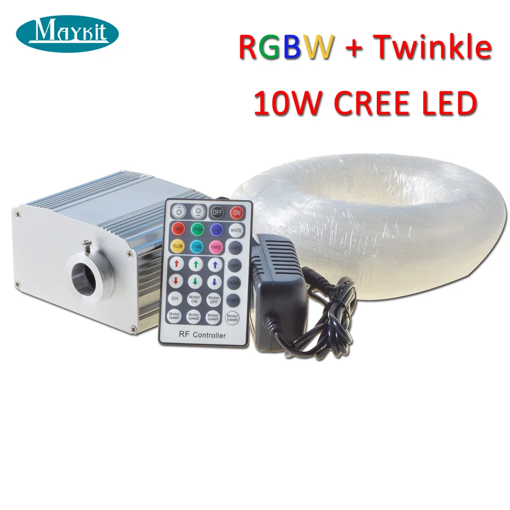 Maykit 10 Watt RGBW LED Fiber Optic Illuminator with White Twinkle