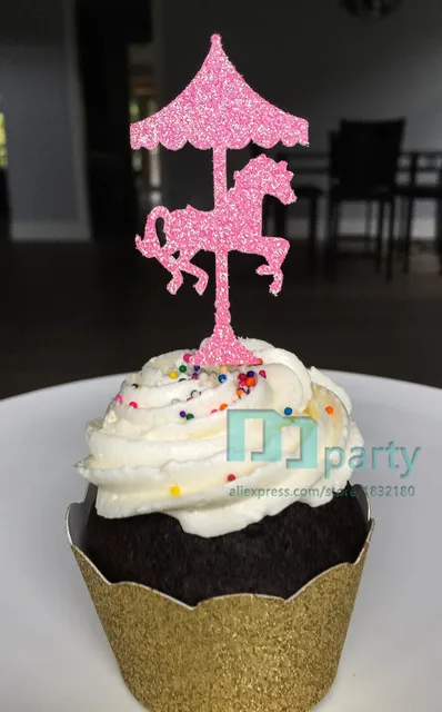 Carnaval Gâteau Toppers Carrousel Cheval Toppers Anniversaire Baby Shower Pick Alimentaire Fête D\u0027anniversaire Paris