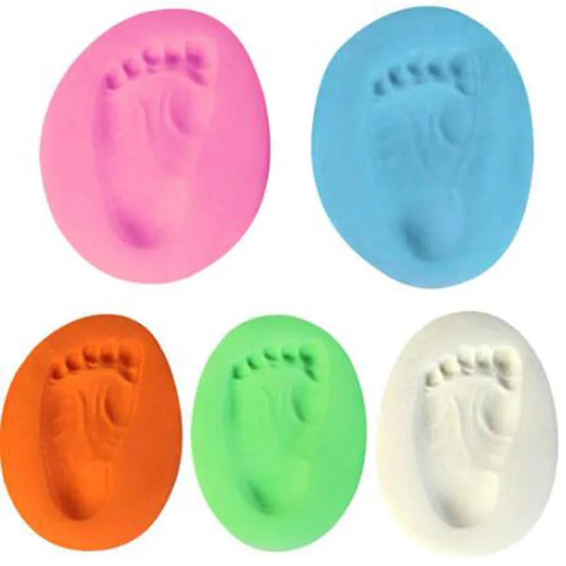 

1pc Baby Hand Print Footprint Imprint Kit Casting Baby Air Drying Soft Clay Babys on Progress Souvenirs Hand Ink Pad Fingerprint