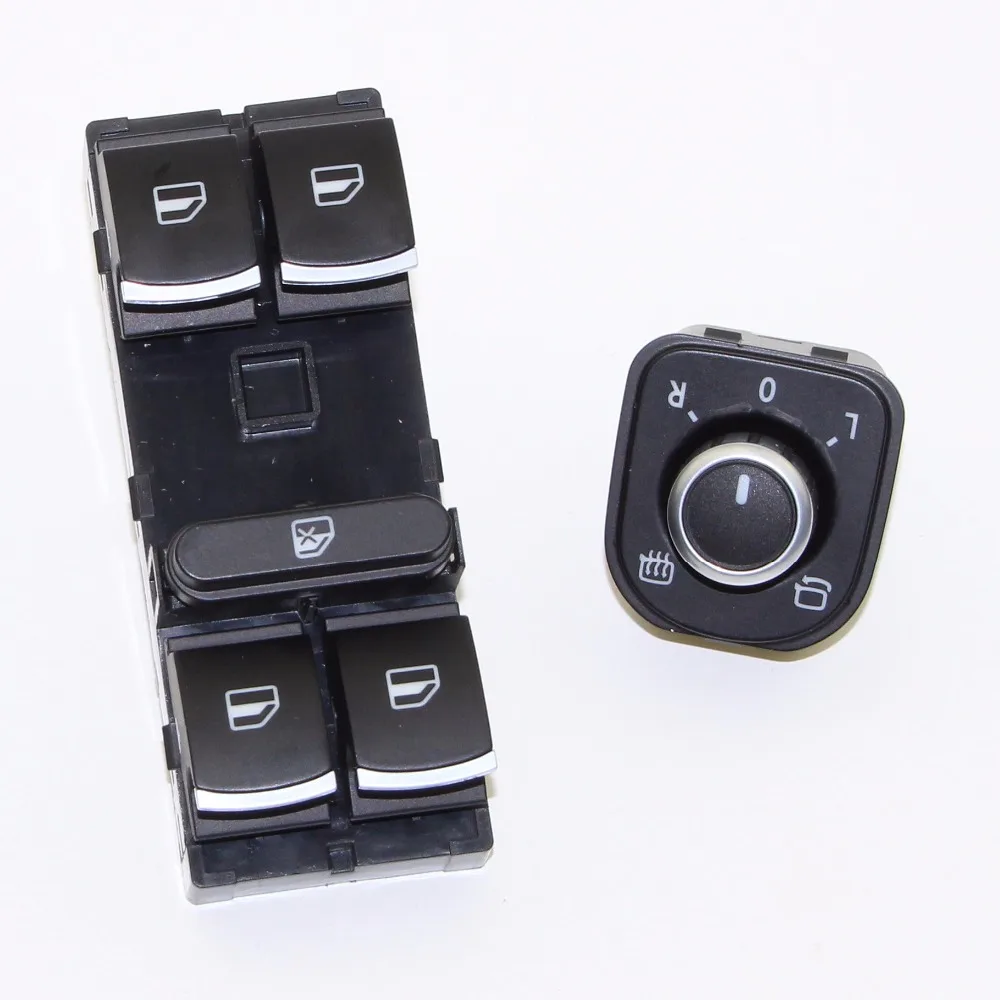 OEM Chrome Master Window Switch & Side Mirror Fold Control Buttons For