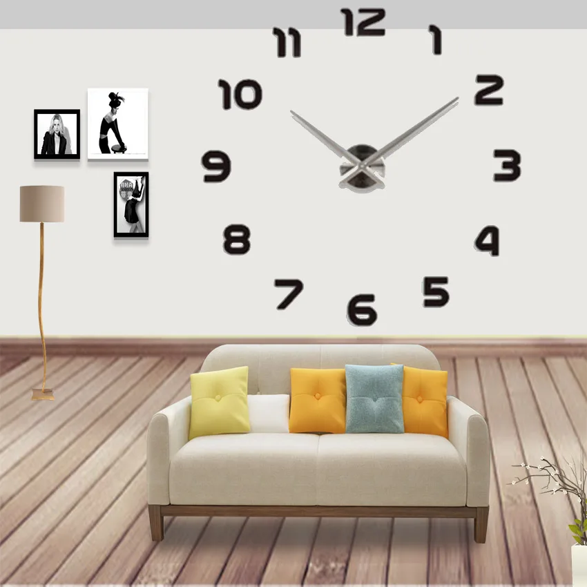 

E-COEUS Acrylic+Eva Wall Clocks Single Face Circular Antique Style 9 mm Sheet multi-piece Set Decorate Living Room Wall Clock