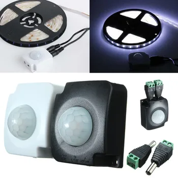 

10A Automatic Detector Infrared PIR Motion Sensor Switch Accessories For LED Strip Light Adjustable delay Time With 2 Male 5-30V