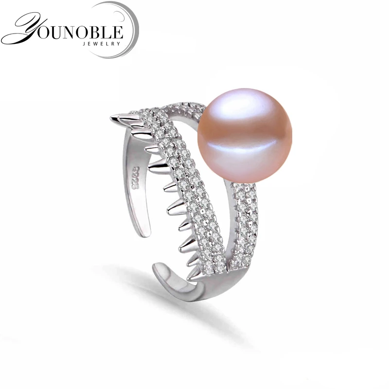 Свадебные пресноводный жемчуг кольца для женщин, натуральный жемчуг кольца серебро 925 модные белые натуральная леди кольцо Модные жене