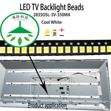 100pcs/lot new high power cool white lamp beads 3v for lcd tv repair led tv backlight strip light-diode 2835osl 3v 350ma smd