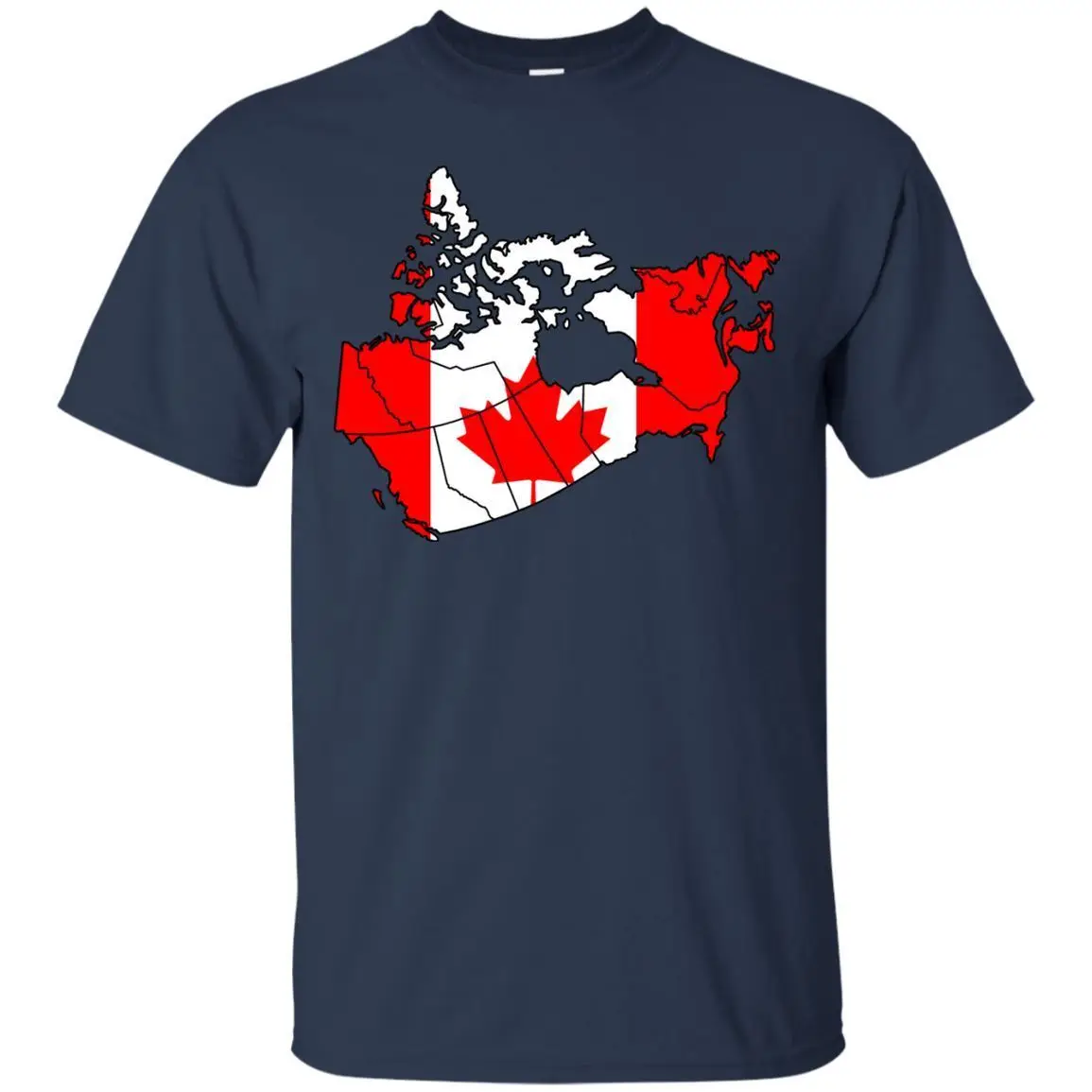 100% Cotton Print Mens Summer O Neck Canada Flag Country