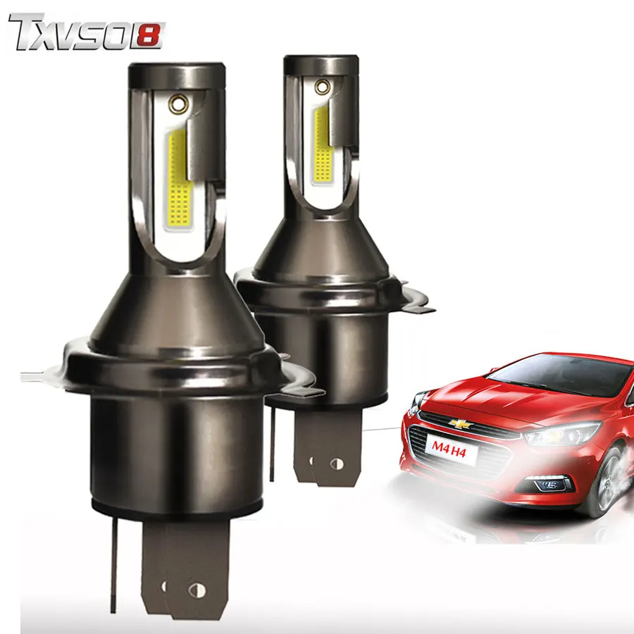 

TXVSO8 2PCS H4 LED Car Headlight Bulbs Kit 6000K Flip COB Chips 26000Lm Led Headlight Bulb 55W Auto Front Headlamp Fog light
