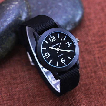 

2018 famous brand children boys canvas strap quartz wristwatches primary middle school students birthday gifts Military watches