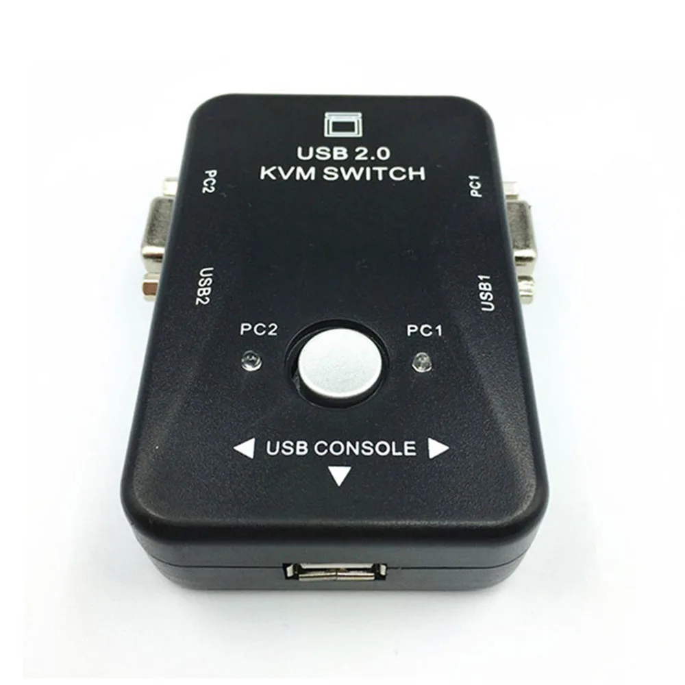 

Black VGA 2 port output Converter USB 2.0 KVM Switcher for Keyboard Printer Projector