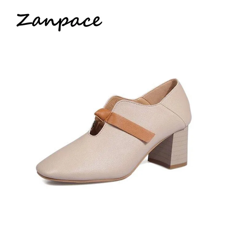 

Square Toe Fashion Boots Women Slip-On High Heels Ankle Boots Shoes Women Large Size Leather Rubber Zapatos De Mujer 2019