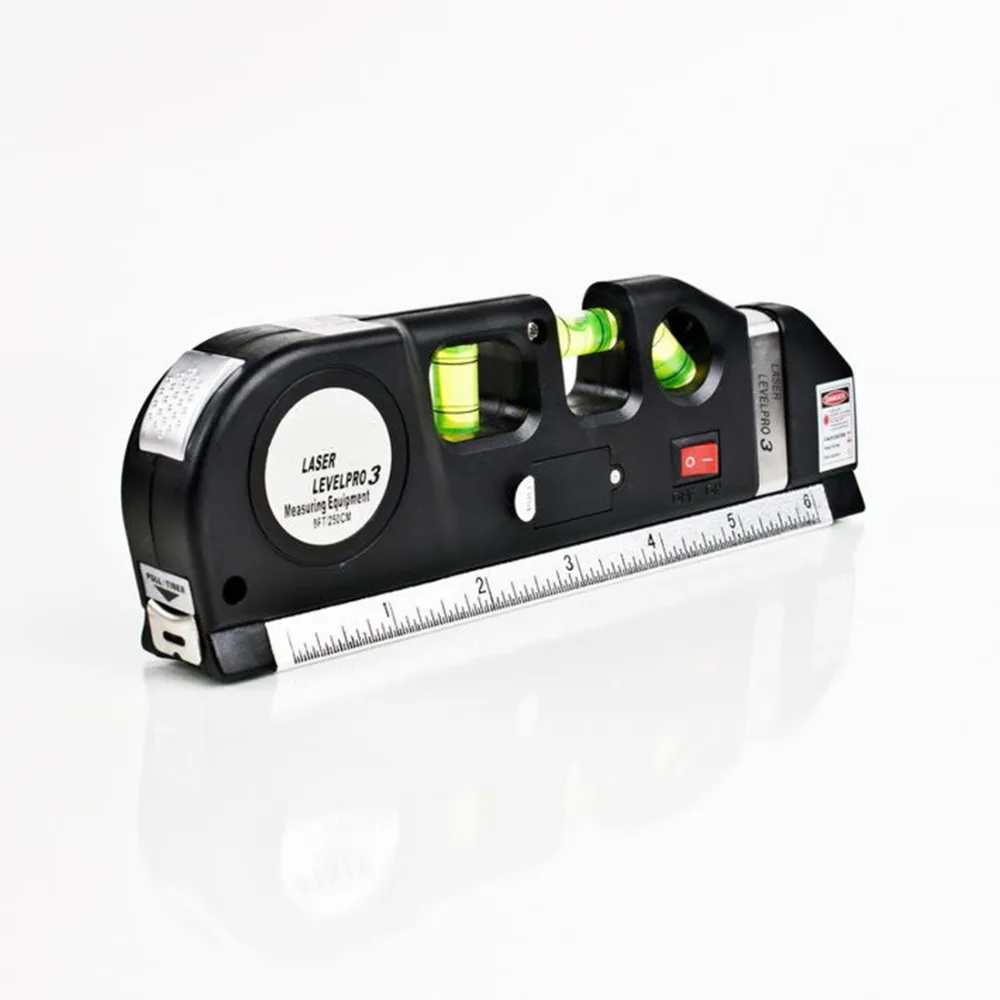 

4 in 1 Infrared Laser Level Cross Line Laser Tape 2.5M Measurment Multipurpose Hand Tool