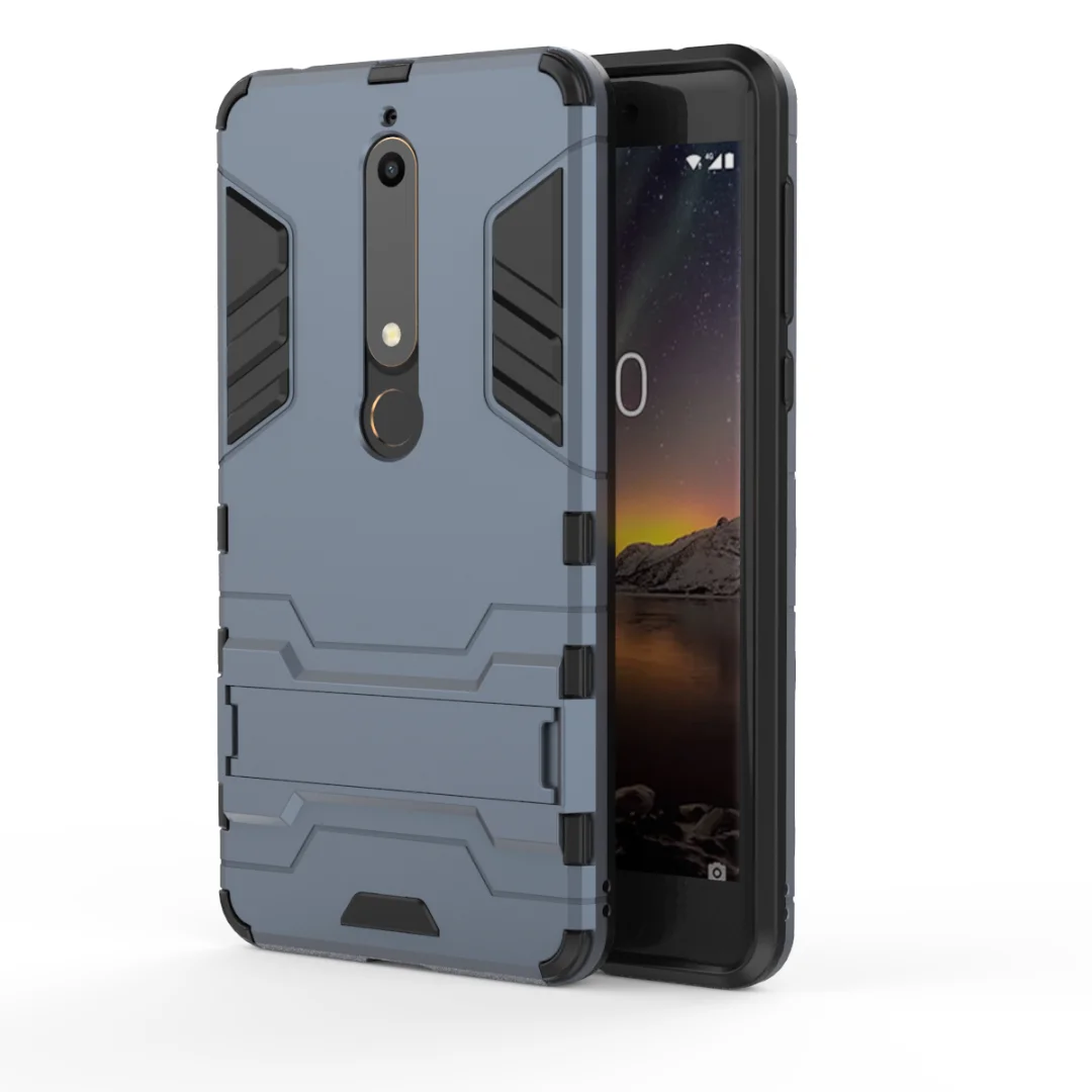 

Hybrid Armor Cases For Nokia 6 2018 Case with stand ShockProof Full Protector Hard Phone Cover For Nokia6 2018