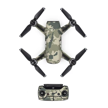 

[DJS0018] Hot Sale Camouflage PVC Decal Skin Sticker For DJI Spark Drone body + Remote Controllers + 3 Battery Protective Cover