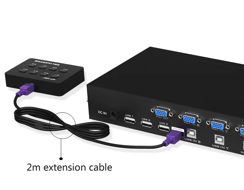 MT VIKI 8 портовый квм переключатель VGA USB ручная клавиатура с проводным