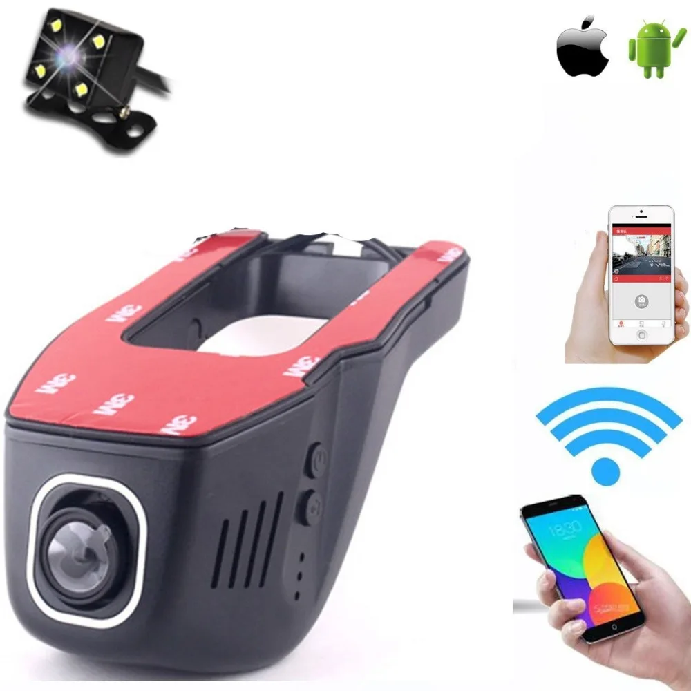 two channel car wifi DVR mobile phone car WIFI Camera dual car black ...