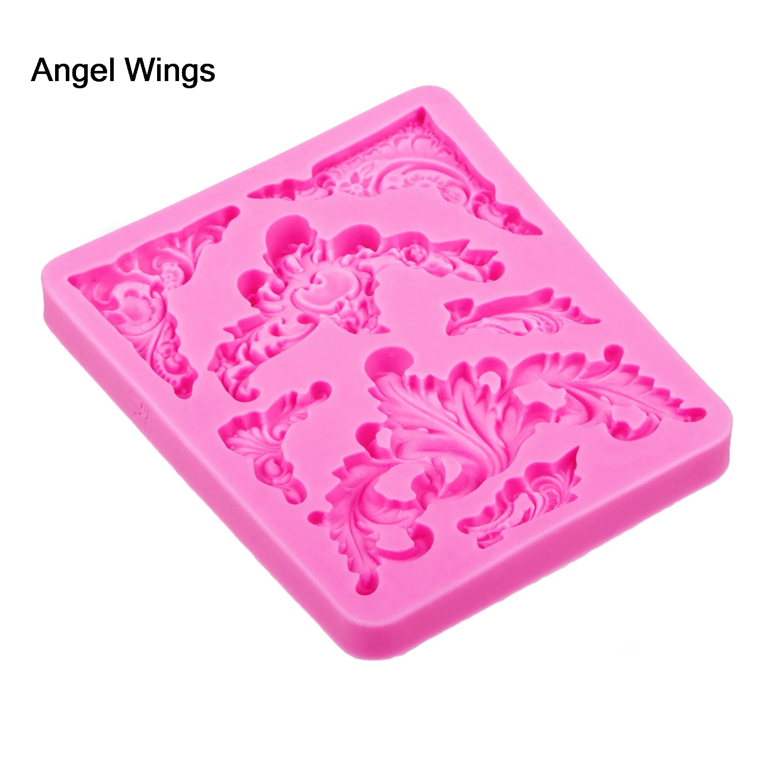 Angel Wings пищевая 3D форма для помадки силиконовая торта кружевная полимерной глины