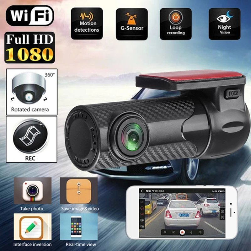 Mini WIFI Car DVR Auto Registrar 170 Degree Dash Cam Wireless Car Truck Driving Recorder Dash Camera Camcorder Night Vision