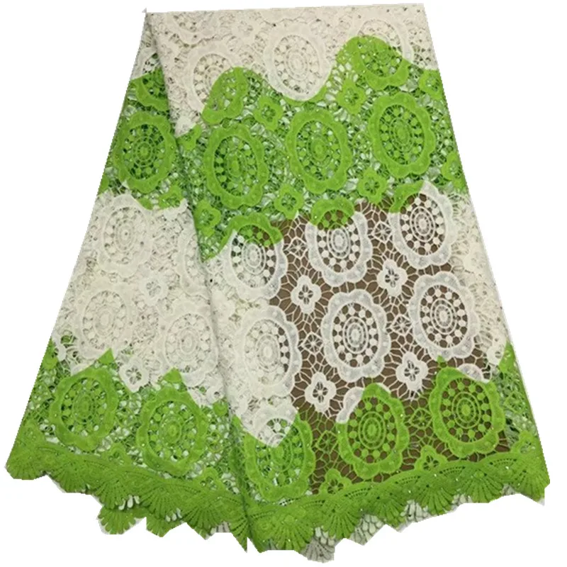 African Rhinestones Milk silk lace fabric high quality cord Water