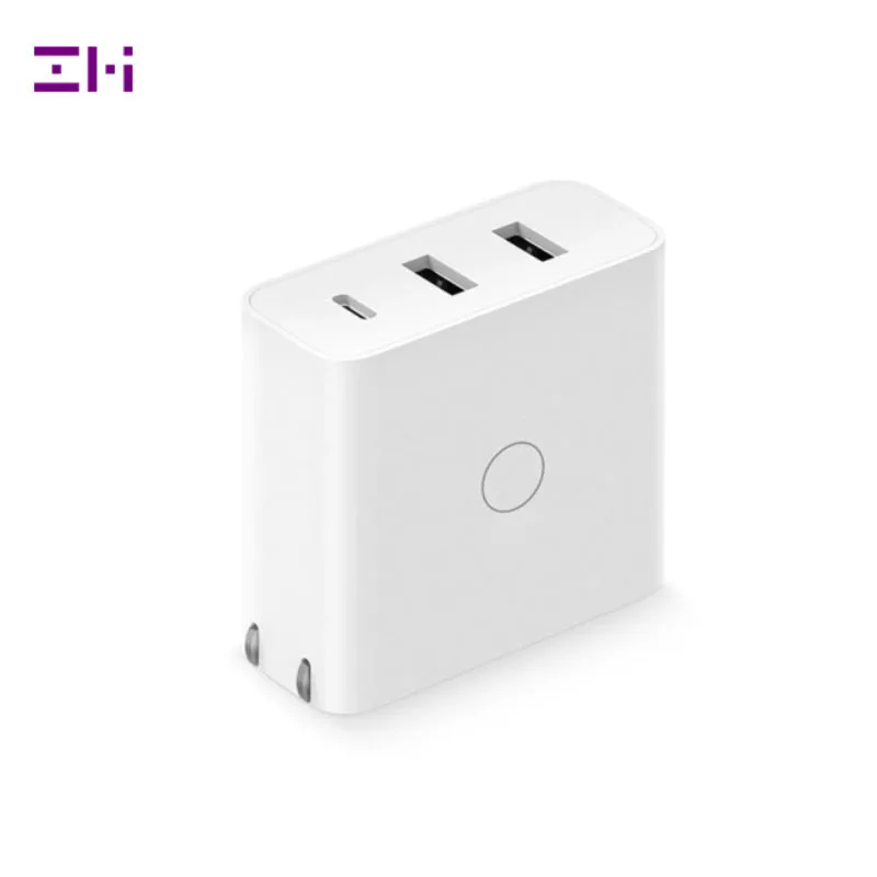 

Original Xiaomi ZMI USB Charger 65W 3 Port For Android iOS Switch Smart Output Type-C 45W USB-A 20W fast Charge With USB Cable
