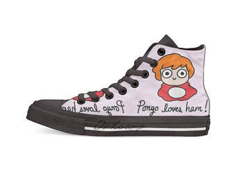 

PONYO LOVES HAM! Casual High Top Canvas shoes sneakers Light Walking Shoes