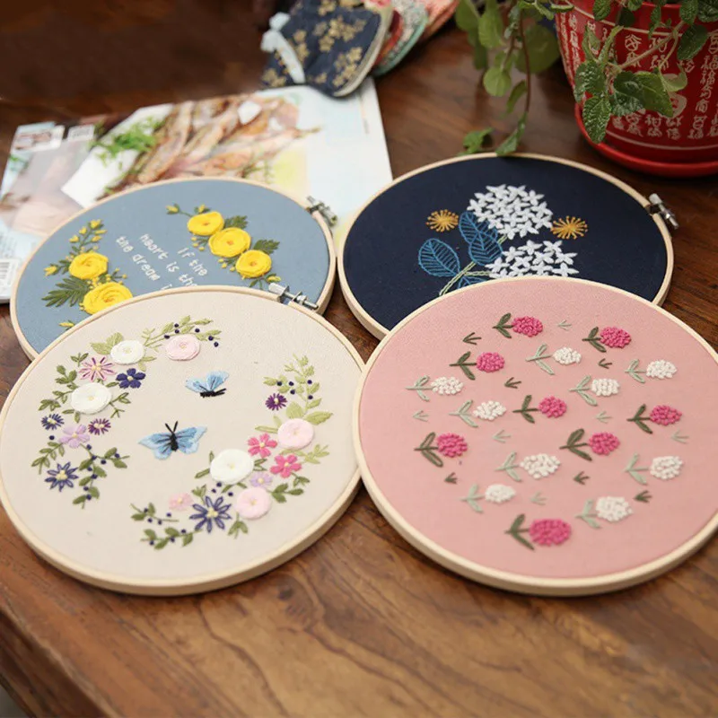

DIY Embroidery for Beginner Needlework Practice Kits Creative Modern Flower Wall Painting Craft Art Sets For Home Decoration