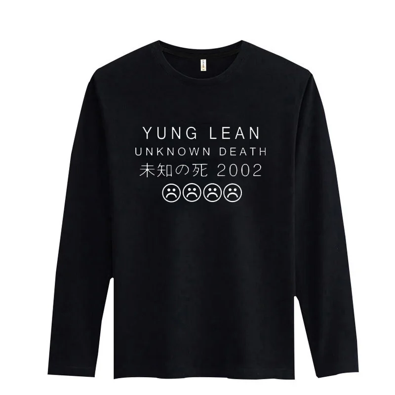 Мужская футболка Yung Lean осенне зимняя мягкая хлопковая с длинным рукавом|men long