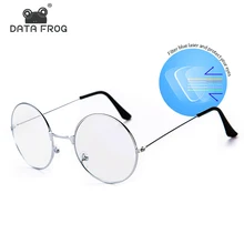 Gafas metálicas anti-azules para ordenador para mujer y hombre, gafas redondas Vintage con protección contra rayos azules, gafas con montura de juego para teléfono móvil