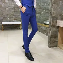 Модный Чистый цвет мужской костюм брюки размер s m L XL 2XL 3XL деловой, банкетный брюки для свадьбы Размеры s m en 5 цветов на выбор