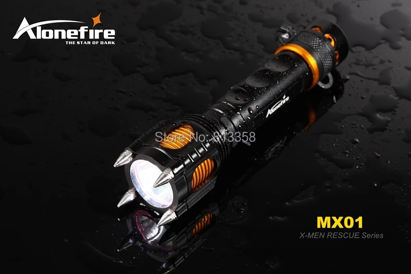 Alonefire mx01 X-Men серии CREE XM-L2 LED 5 + 1 режиме полностью функциональная Alarm спасательных светодиодный фонарик для 1 х 18650 аккумуляторная