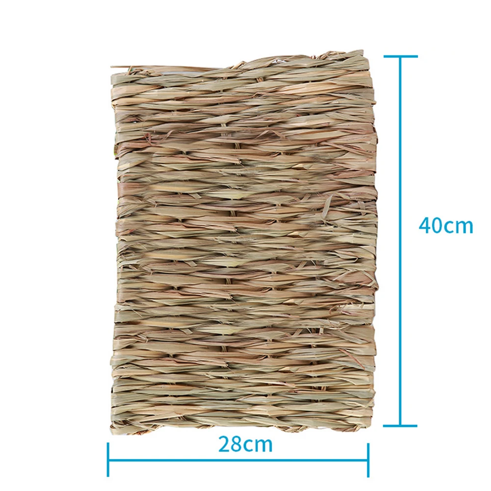 hot!Grass Woven Guinea Pig Rabbit Hamster Bed Mat Straw Nest Cage Pet Chew Toy Pad