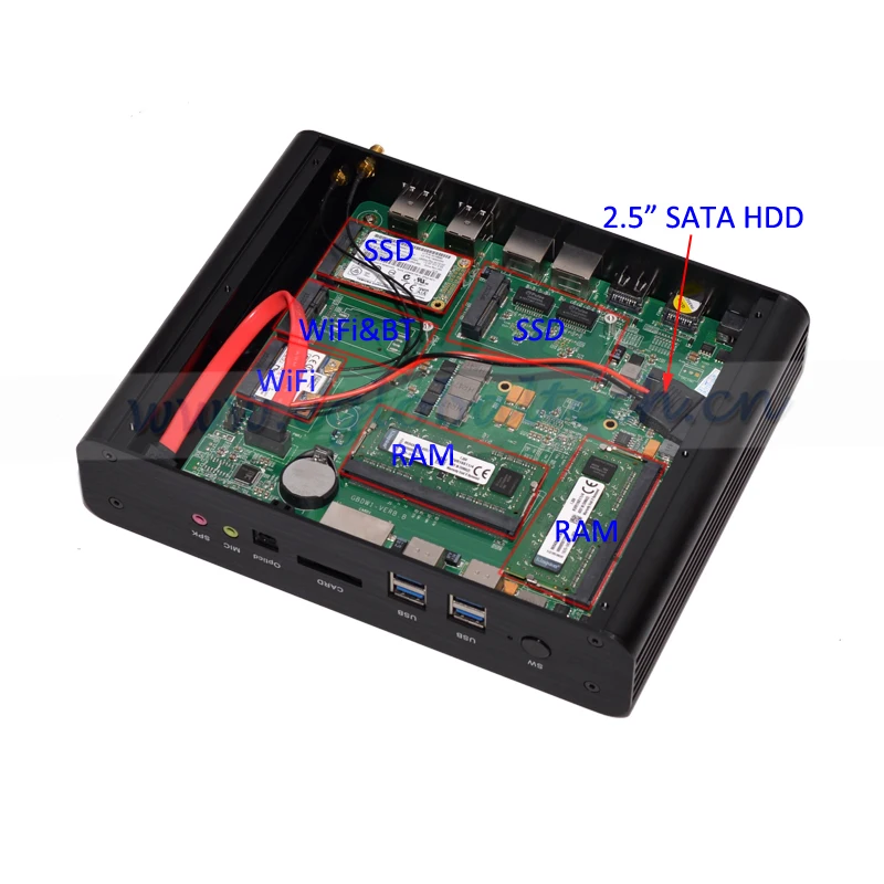 Мини ПК Eglobal с процессором Intel 5 го поколения i7 5500U мини компьютер Windows 10 4K HD HTPC Mini Itx