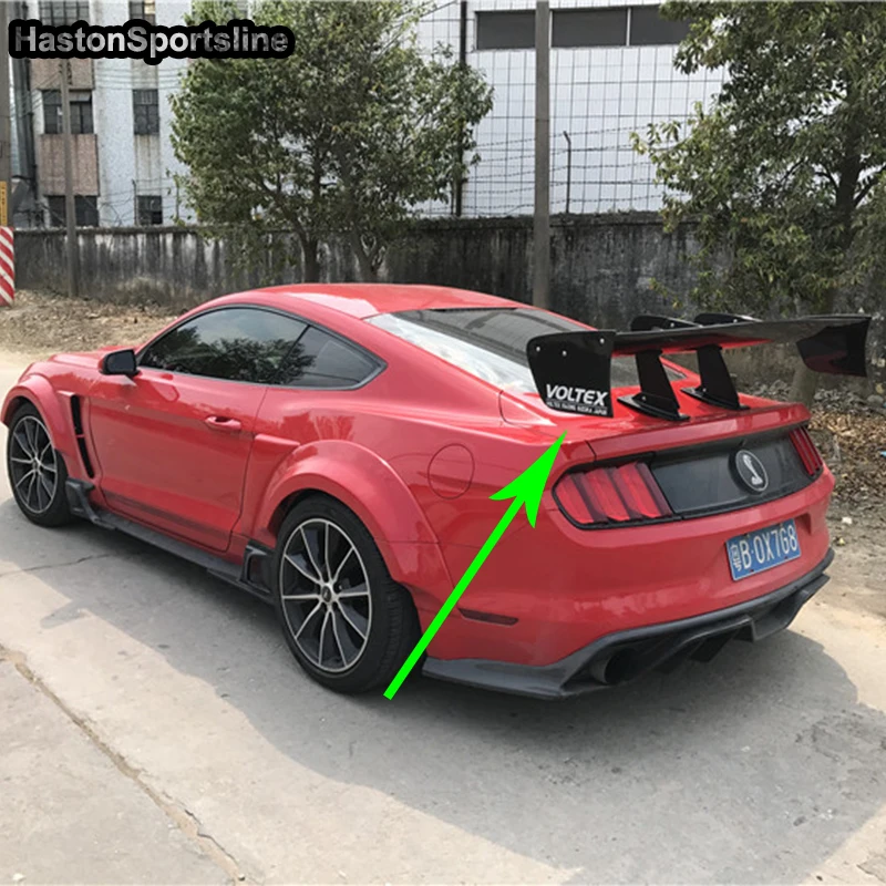 Mustang Voltex Style Carbon Fiber Rear Body Kit Trunk Spoiler Wing